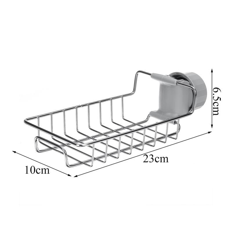 Kitchen Sink Faucet Sponge Holder | Adjustable Stainless Steel Sink Organizer for Sponge, Soap Dishwashing Accessories Bathroom Hardware,Soap Holders,Kitchen Sink Organizer